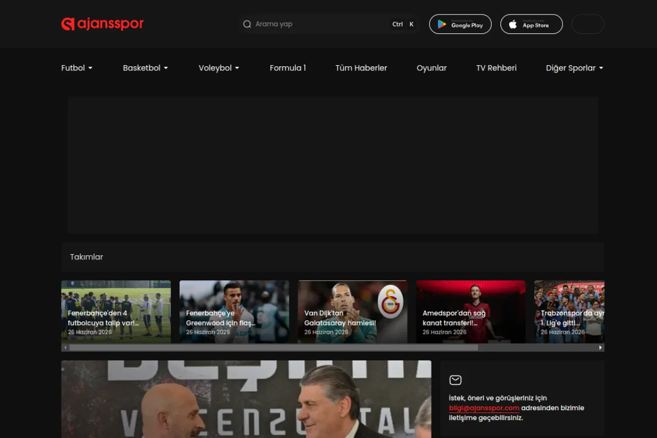 ajansspor.com web sitesi ekran görüntüsü - Haber - DA 61