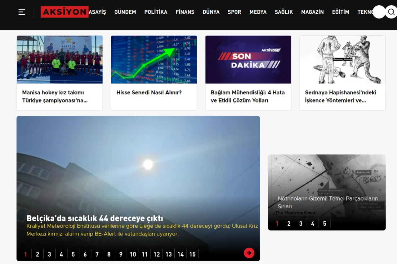 aksiyon.com.tr web sitesi ekran görüntüsü - Haber - DA 40