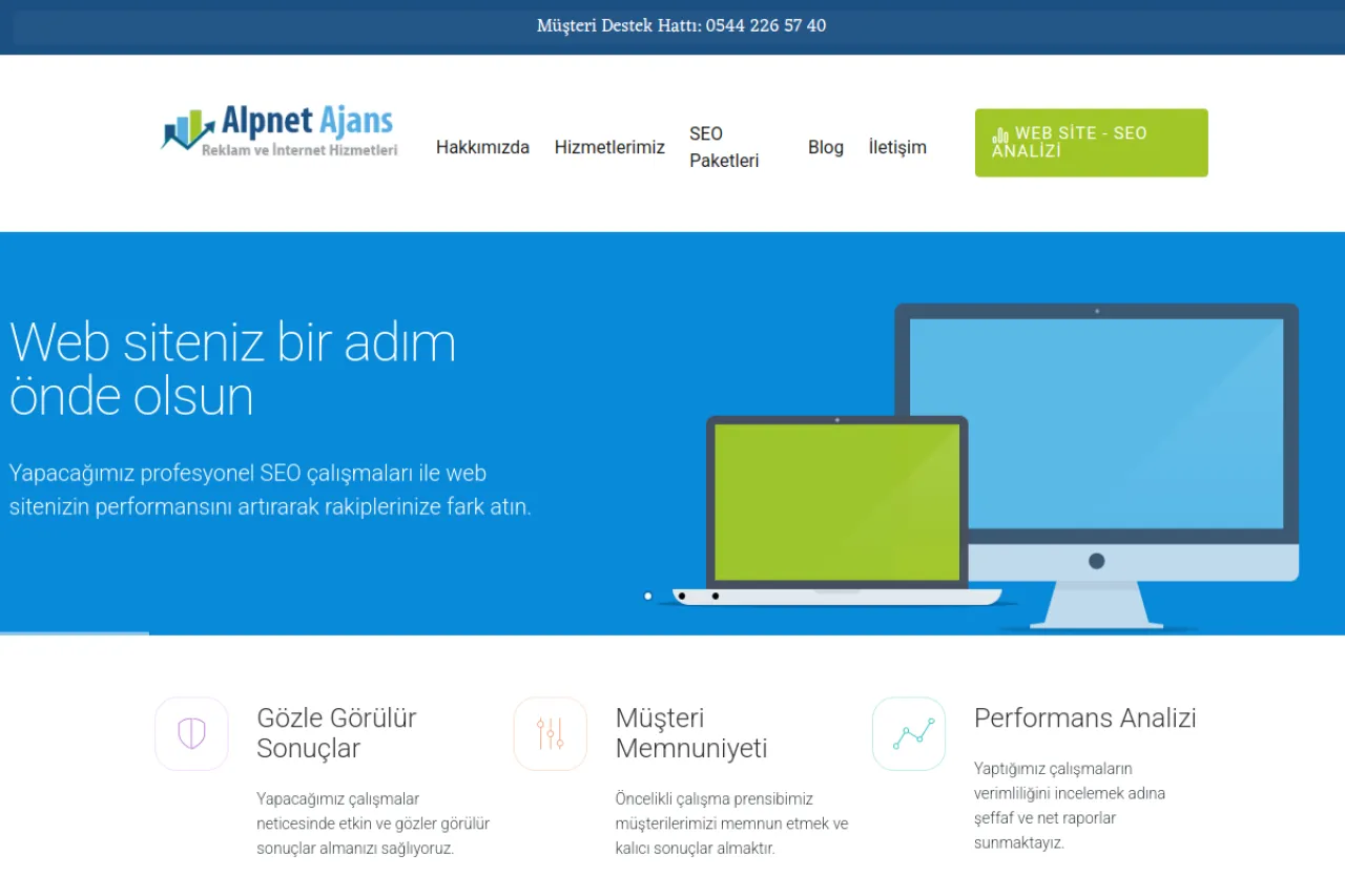 alpnetajans.com web sitesi ekran görüntüsü - Haber - DA 56