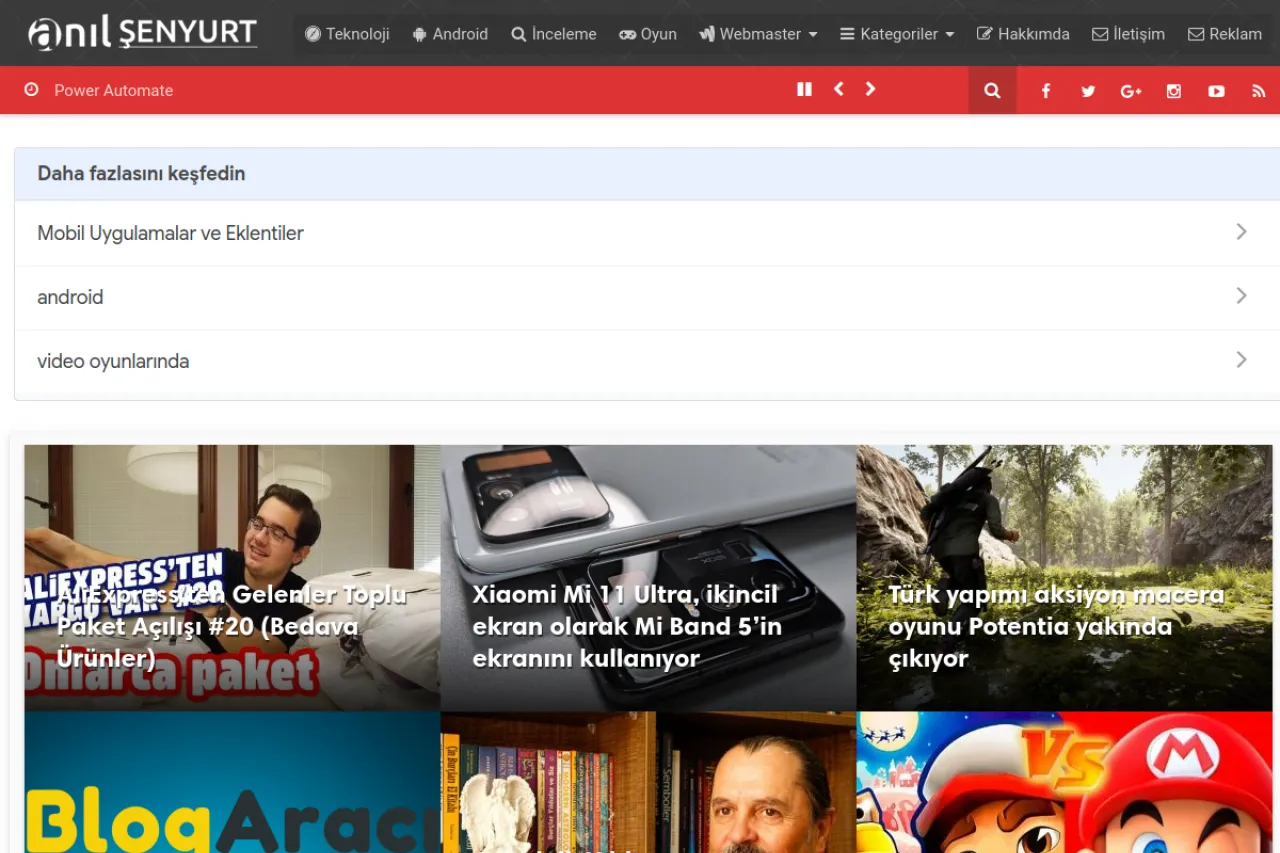anilsenyurt.com.tr web sitesi ekran görüntüsü - Haber - DA 16