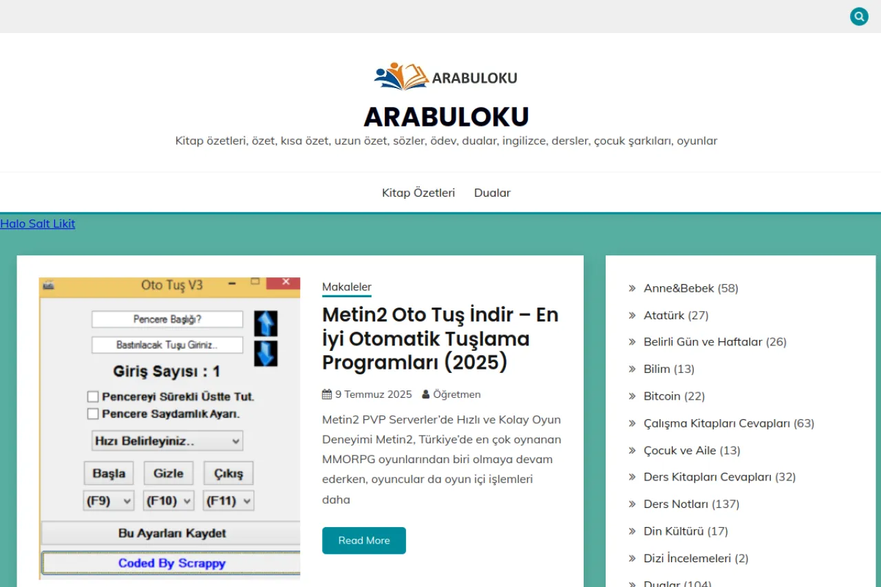 arabuloku.com web sitesi ekran görüntüsü - Haber - DA 66