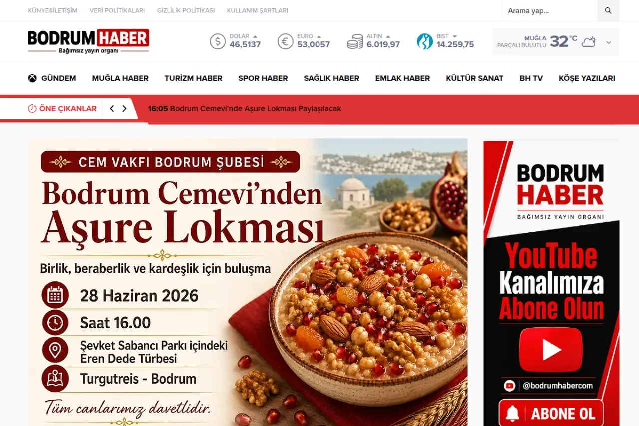 bodrumhaber.com web sitesi ekran görüntüsü - Haber - DA 62