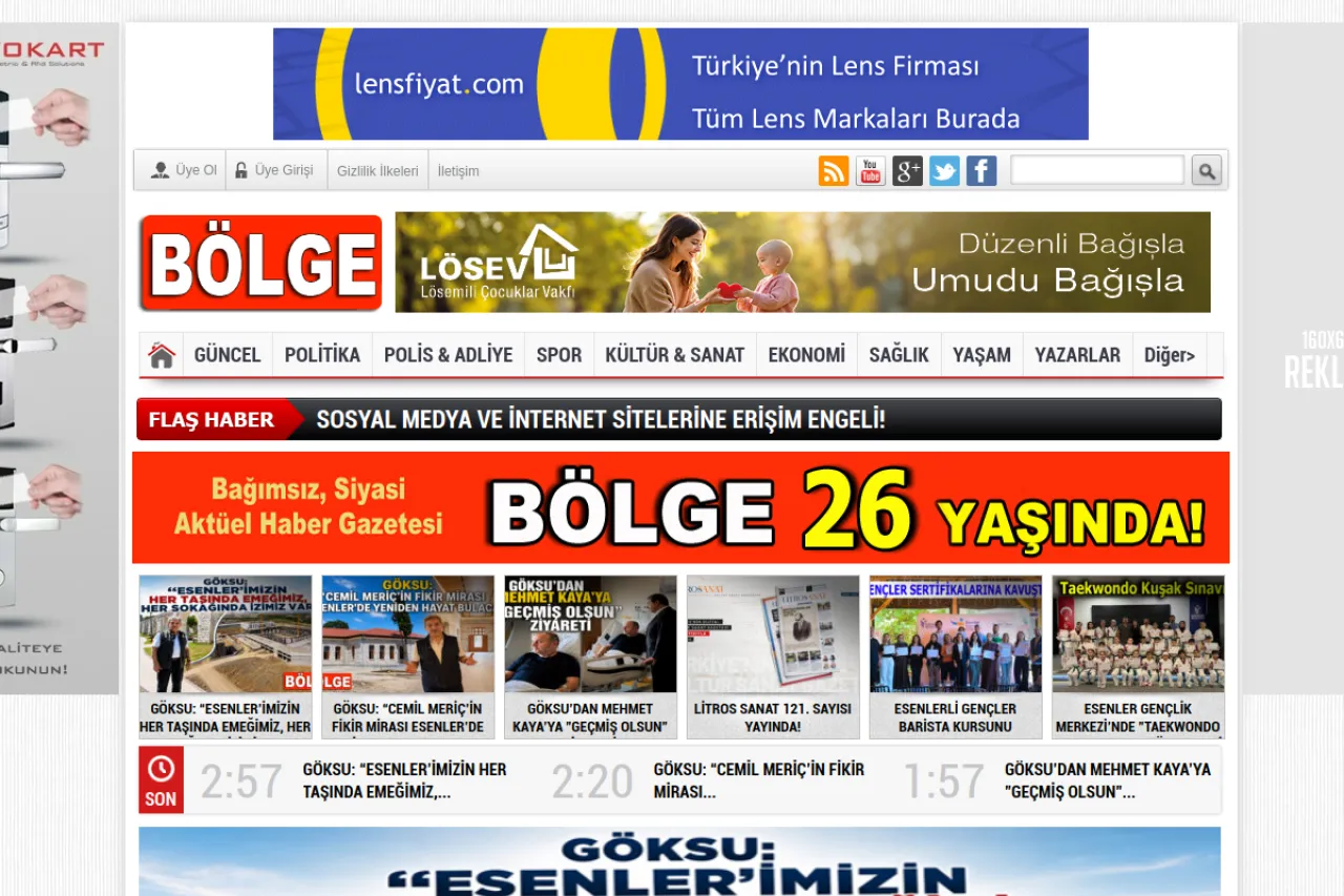 www.bolgegazetesi.com web sitesi ekran görüntüsü - Haber - DA 19