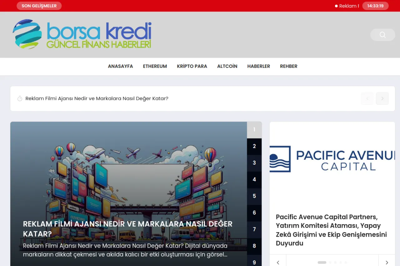 borsakredi.net web sitesi ekran görüntüsü - Finans - DA 54