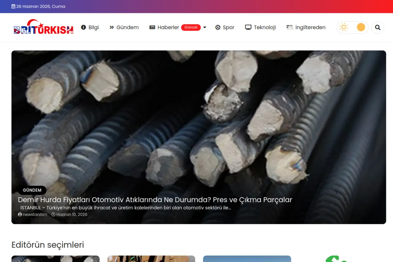briturkish.com web sitesi ekran görüntüsü - Haber - DA 56