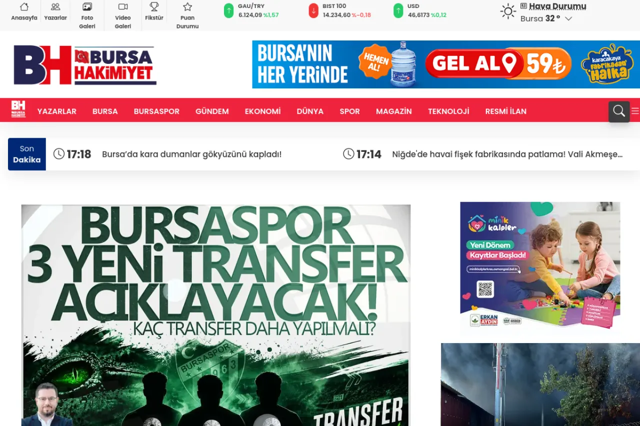 bursahakimiyet.com.tr web sitesi ekran görüntüsü - Yerel - DA 53