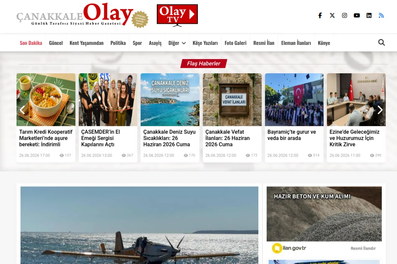 canakkaleolay.com web sitesi ekran görüntüsü - Haber - DA 35
