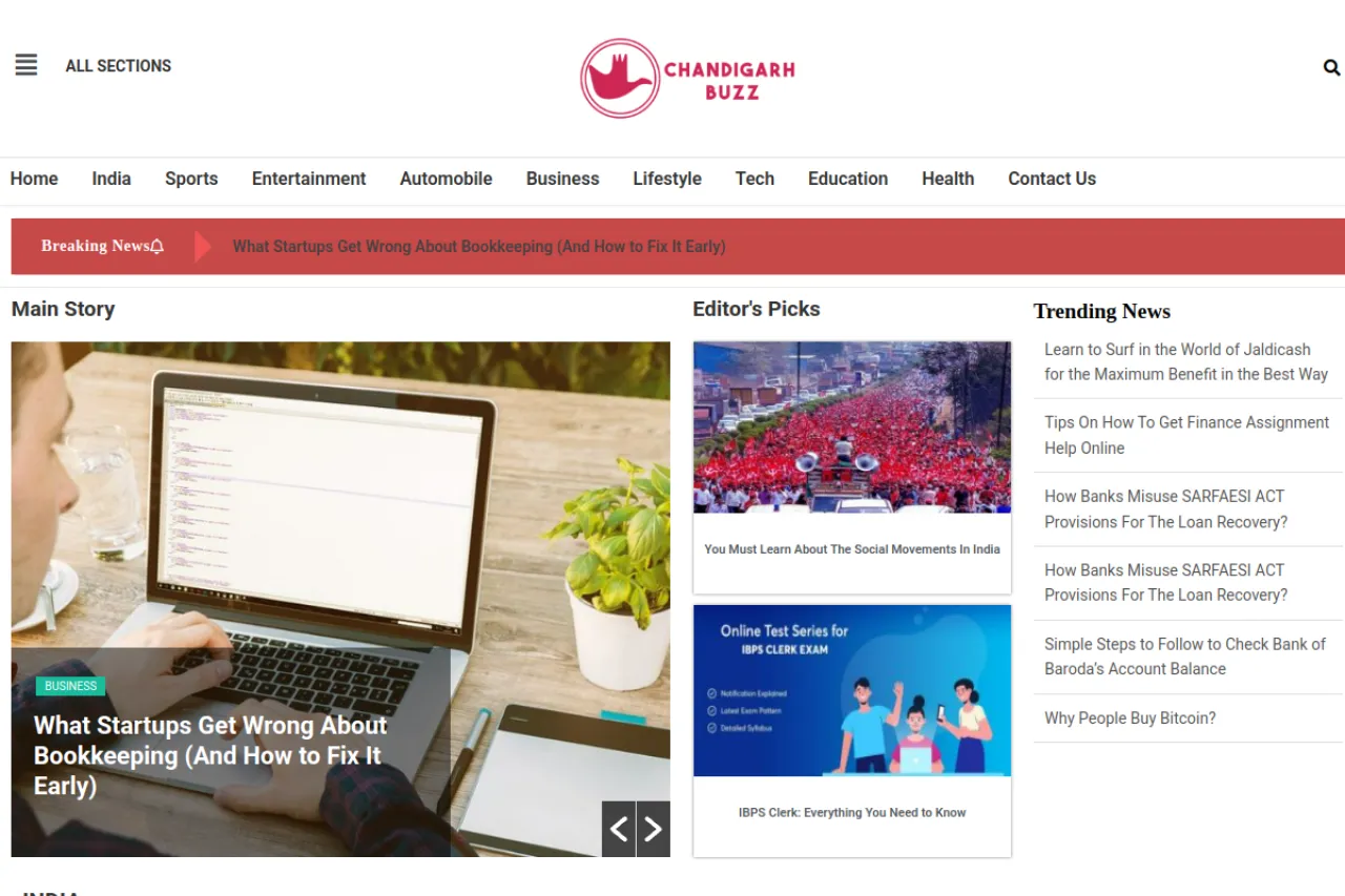 chandigarhbuzz.com web sitesi ekran görüntüsü - Haber - DA 60