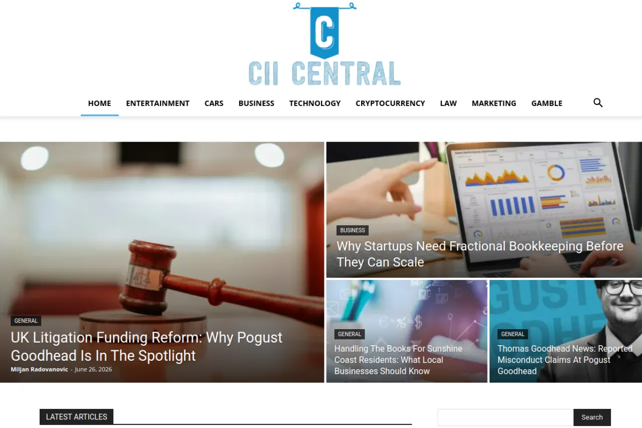 ciicentral.com web sitesi ekran görüntüsü - Haber - DA 58