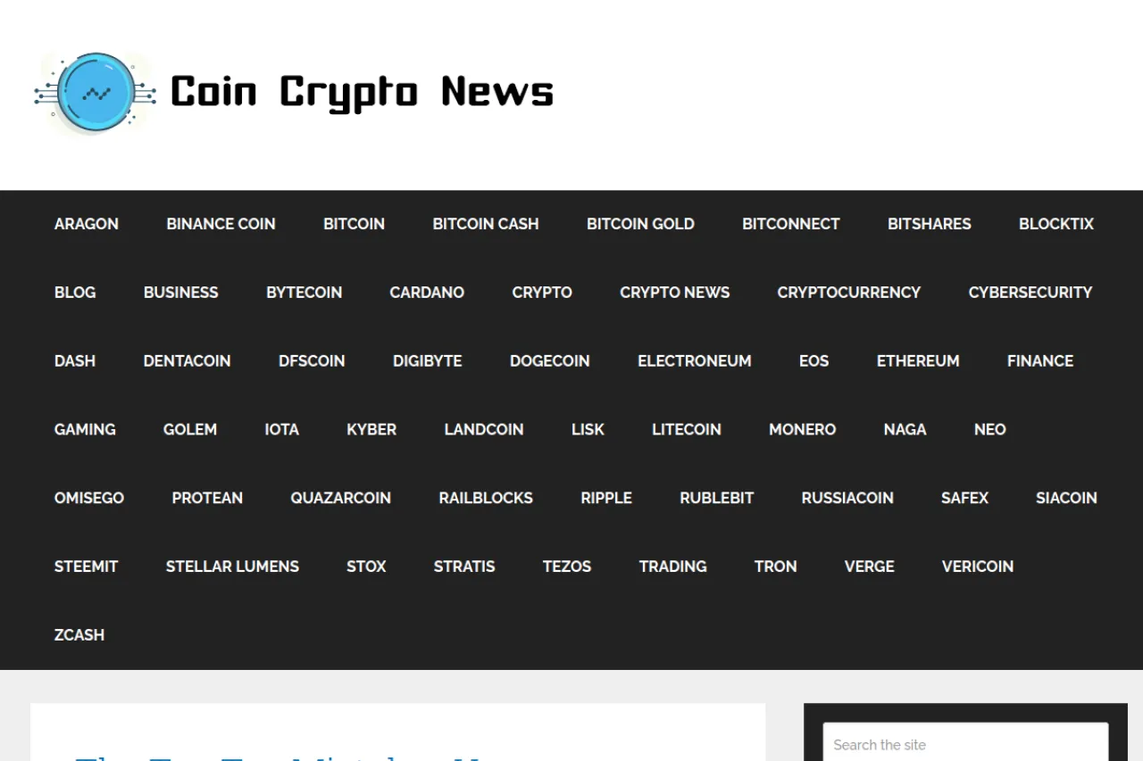 coincryptonews.com web sitesi ekran görüntüsü - Finans - DA 56