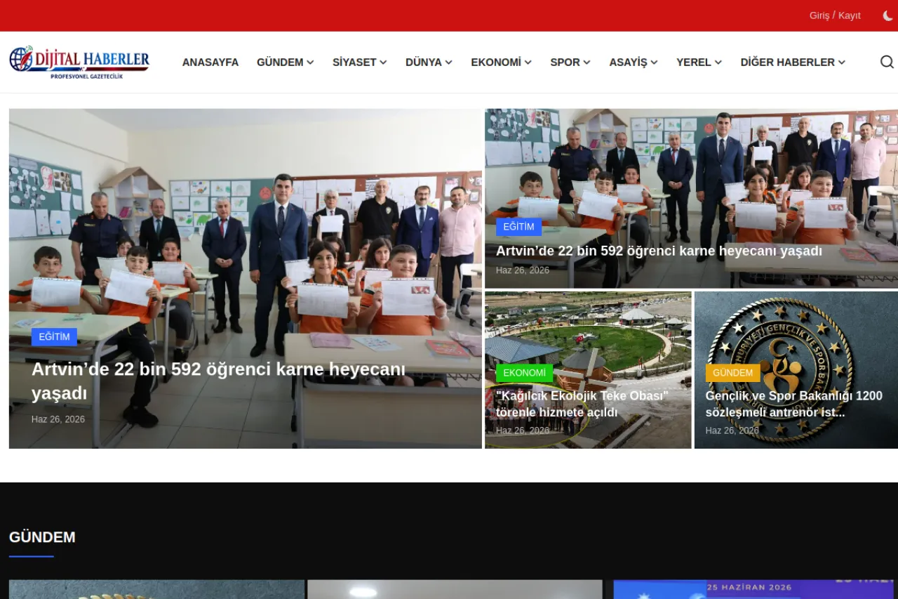 dijitalhaberler.com.tr web sitesi ekran görüntüsü - Haber