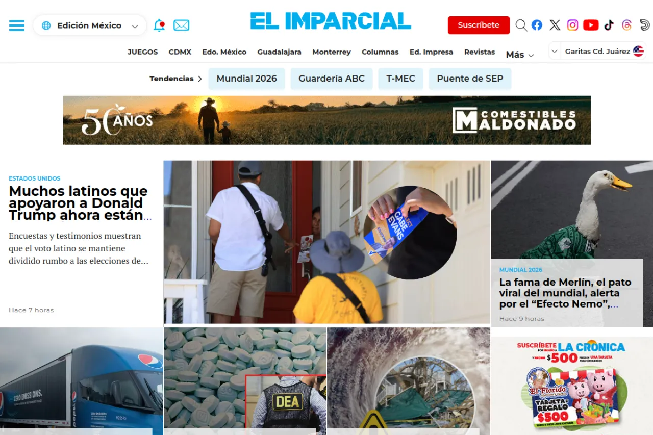 elimparcial.com web sitesi ekran görüntüsü - Haber - DA 78