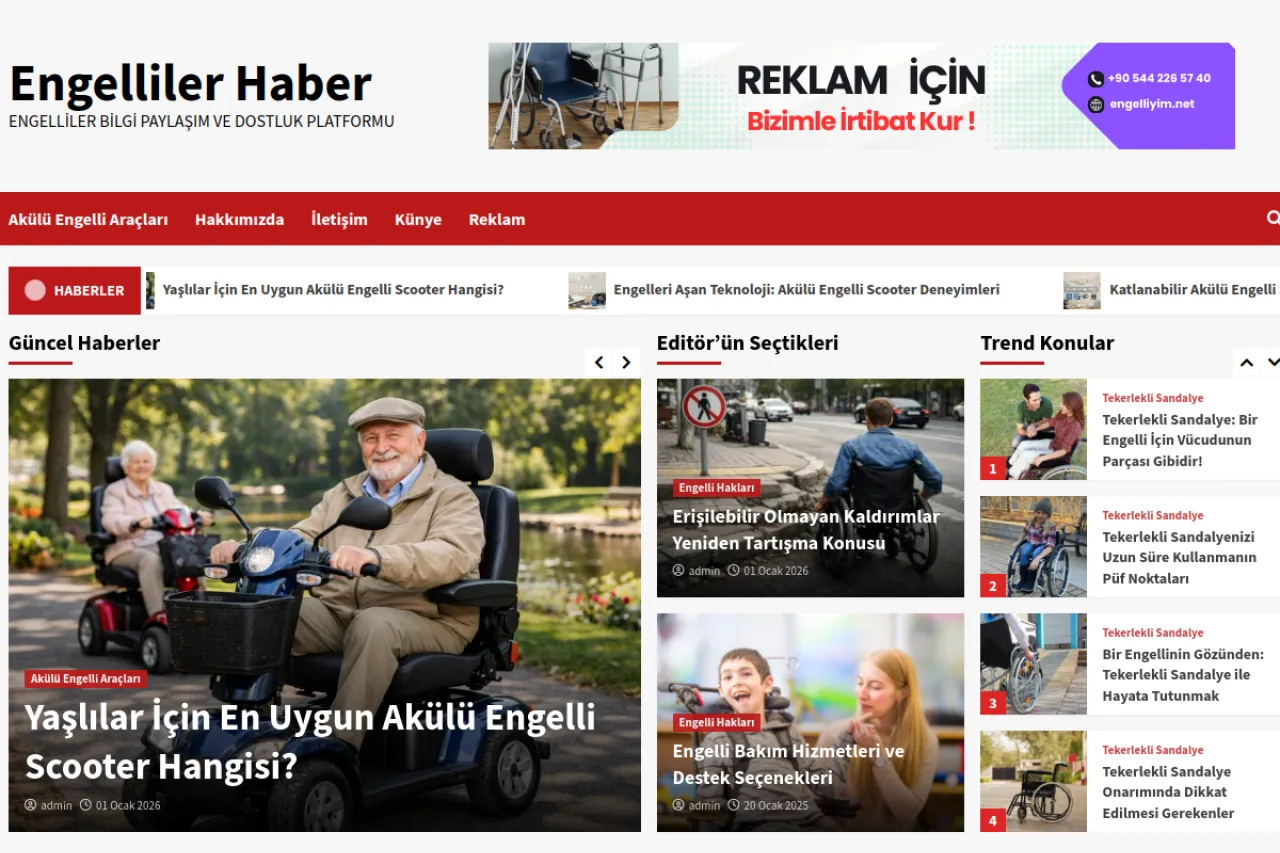 engelliyim.net web sitesi ekran görüntüsü - Haber - DA 55