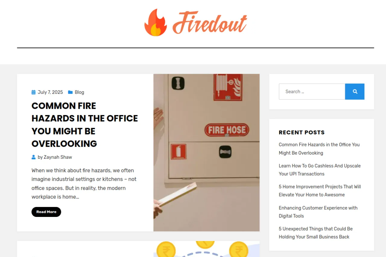 firedout.com web sitesi ekran görüntüsü - Haber - DA 65