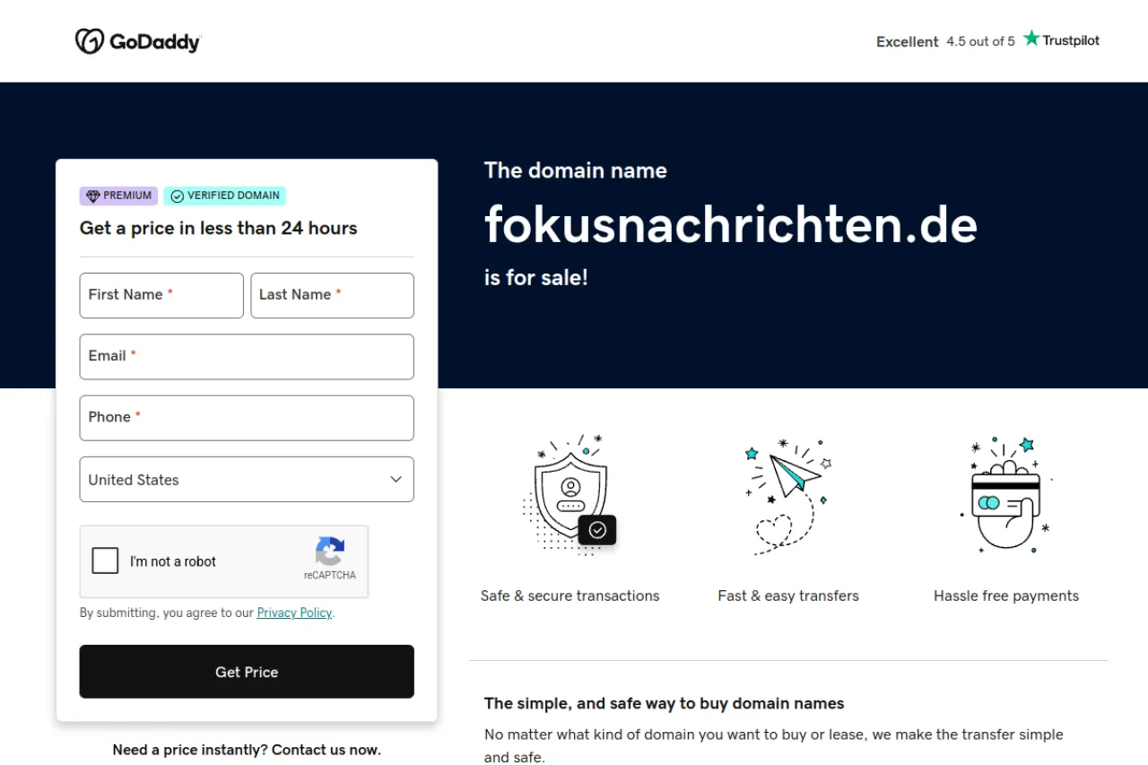 fokusnachrichten.de web sitesi ekran görüntüsü - Haber - DA 1