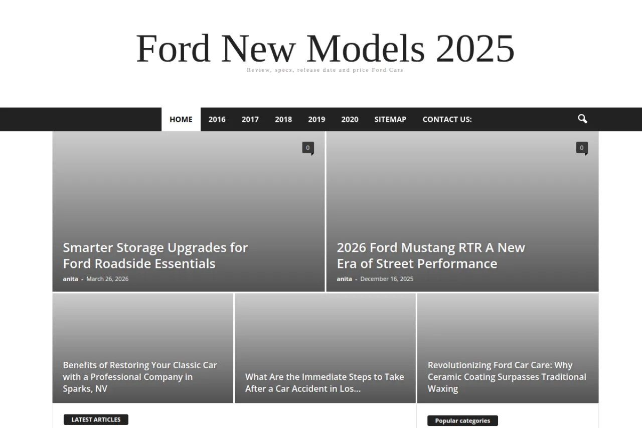 fordnewmodels.com web sitesi ekran görüntüsü - Haber - DA 74