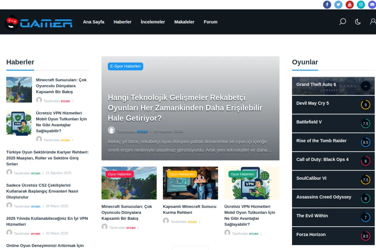 gamer.com.tr web sitesi ekran görüntüsü - Haber - DA 39