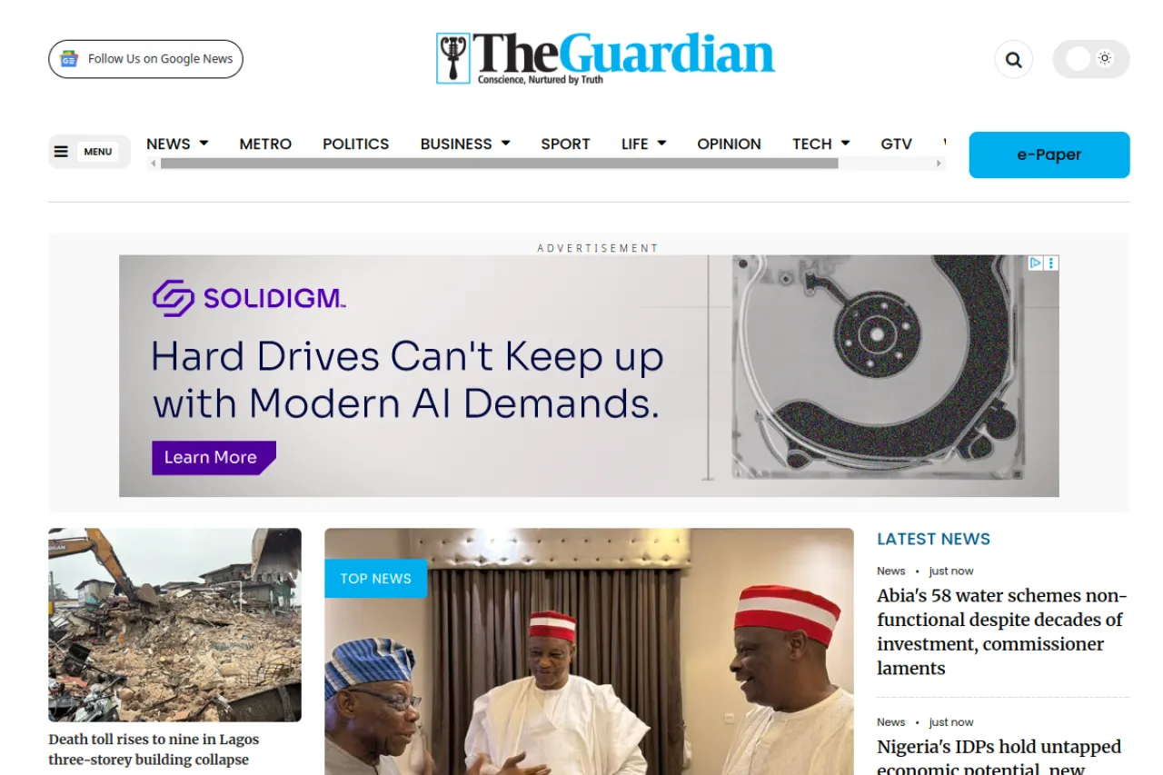 guardian.ng web sitesi ekran görüntüsü - Haber - DA 86