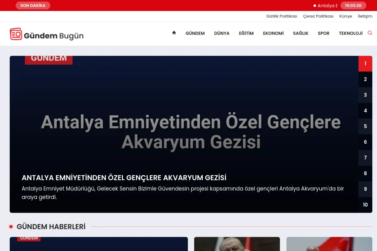 gundembugun.com web sitesi ekran görüntüsü - Haber - DA 36