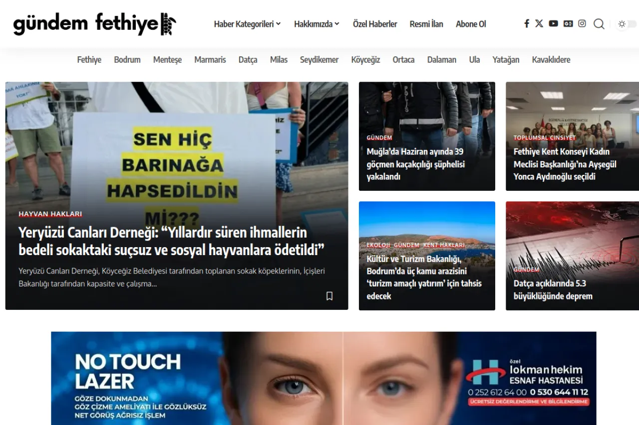 gundemfethiye.com web sitesi ekran görüntüsü - Haber - DA 19