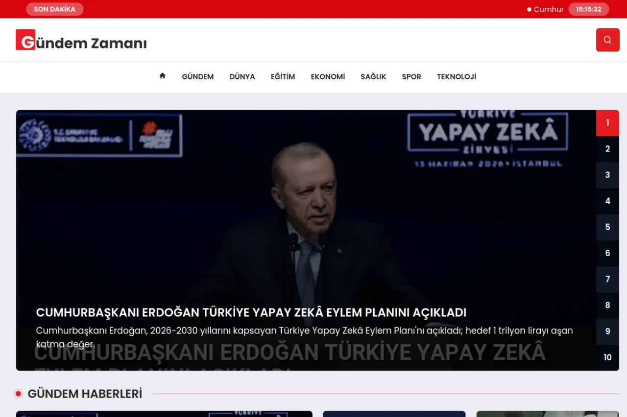 gundemzamani.com web sitesi ekran görüntüsü - Haber - DA 35