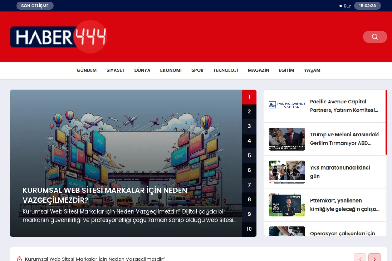 haber444.com web sitesi ekran görüntüsü - Haber - DA 53