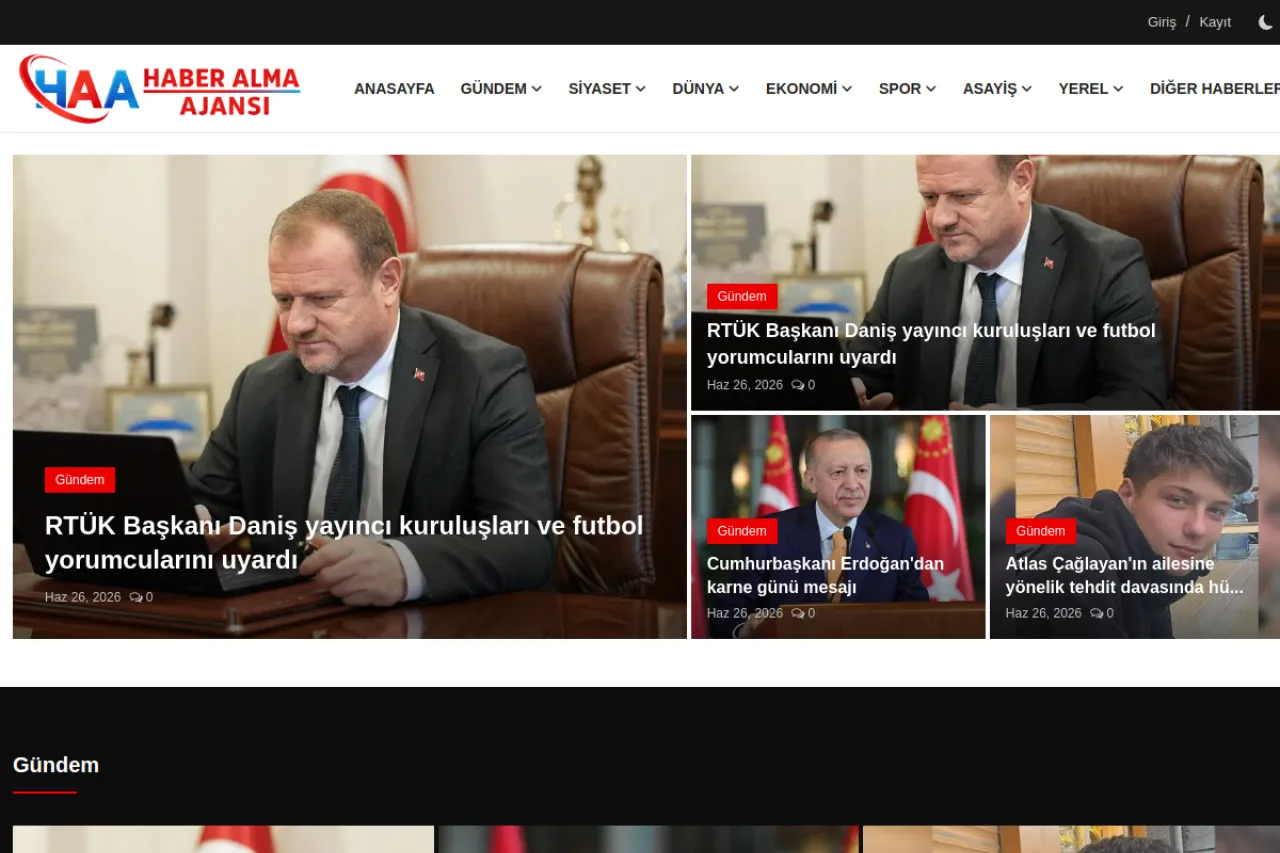 haberalmaajansi.com.tr web sitesi ekran görüntüsü - Haber