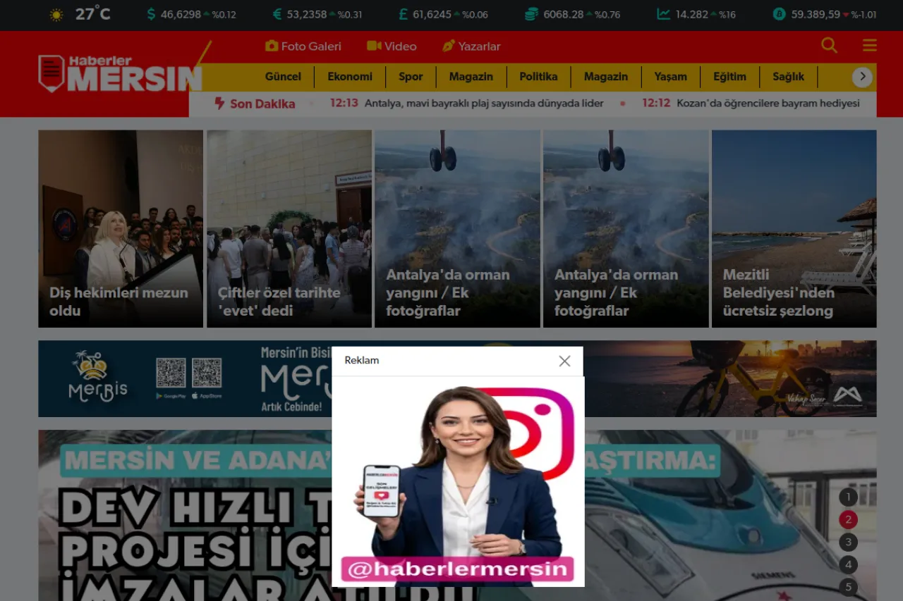 haberlermersin.com web sitesi ekran görüntüsü - Haber - DA 55