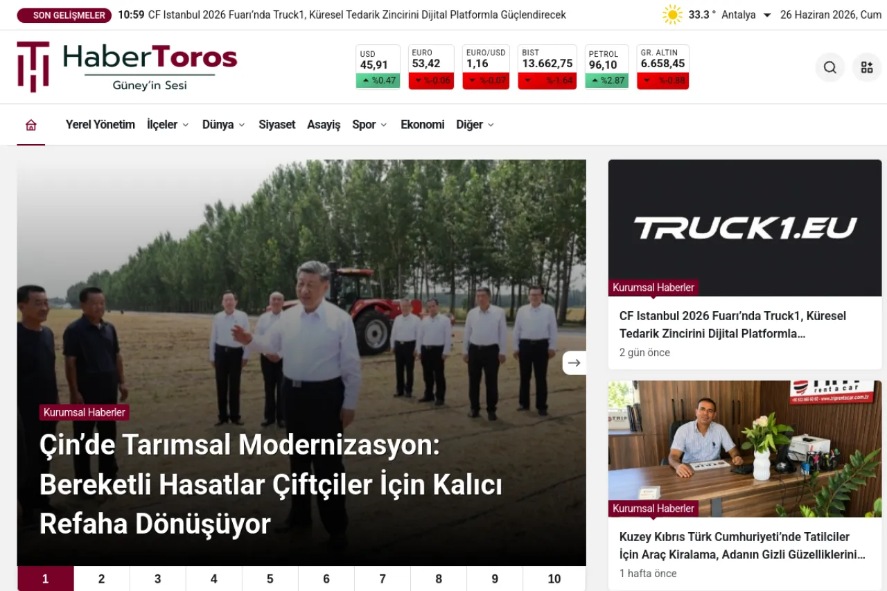 habertoros.com web sitesi ekran görüntüsü - Haber - DA 10