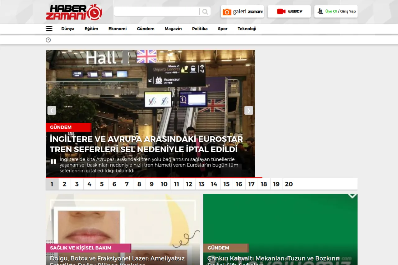 haberzamani.com web sitesi ekran görüntüsü - Haber - DA 56