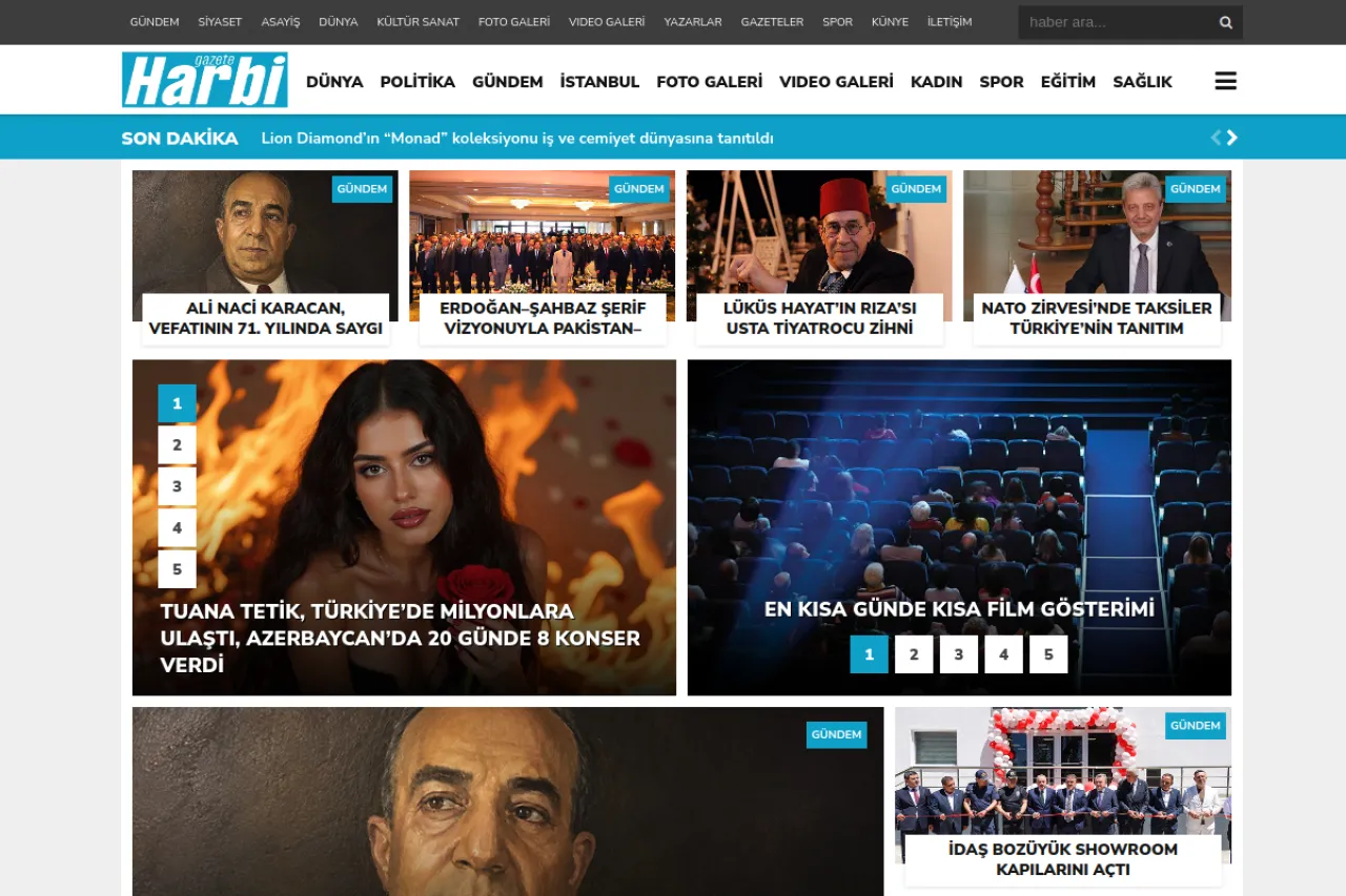 harbigazete.com.tr web sitesi ekran görüntüsü - Haber - DA 25