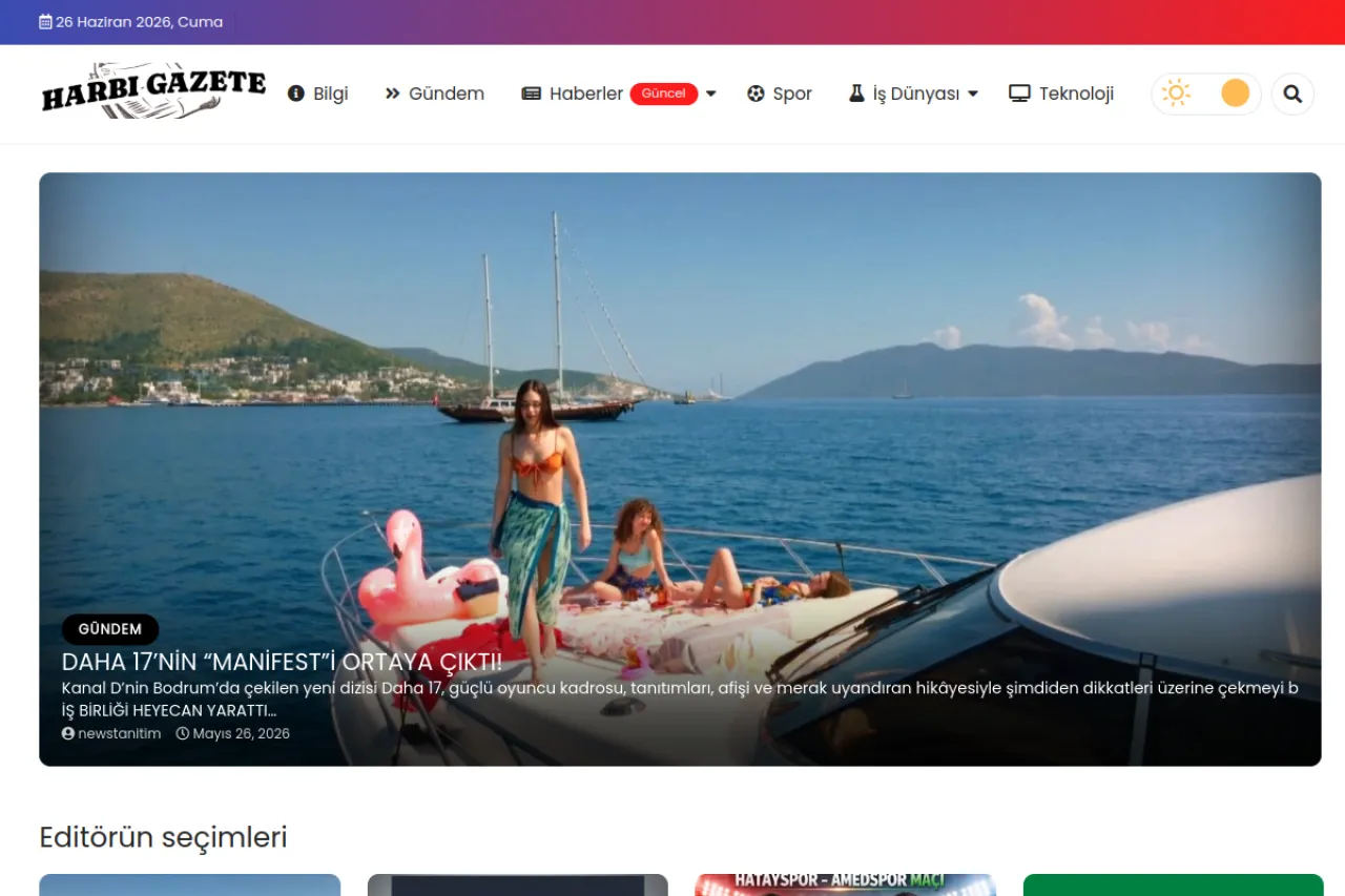 harbigazete.com web sitesi ekran görüntüsü - Haber - DA 56