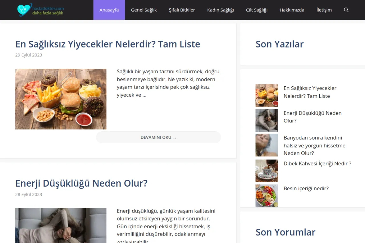 hastadoktor.com web sitesi ekran görüntüsü - Sağlık - DA 56