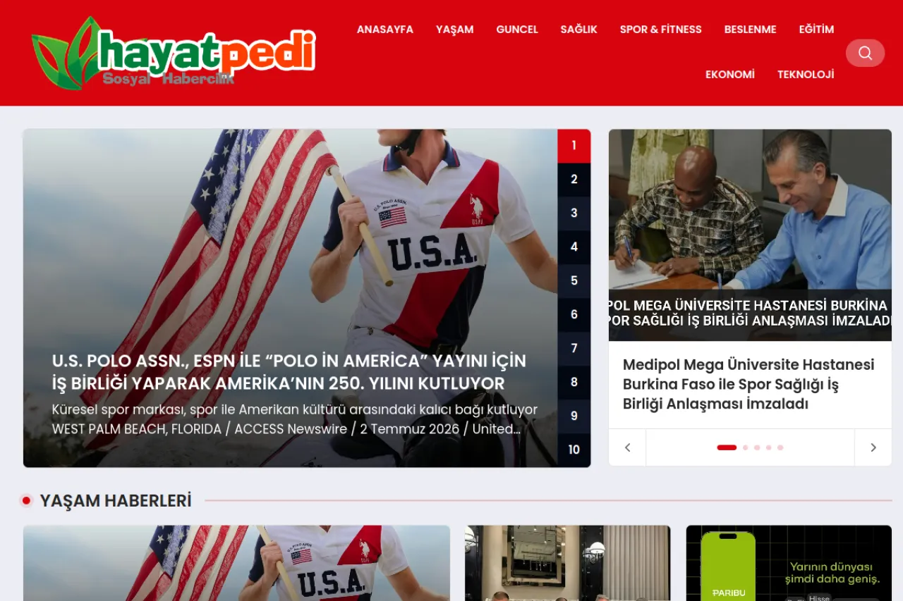 hayatpedi.com web sitesi ekran görüntüsü - Haber - DA 19