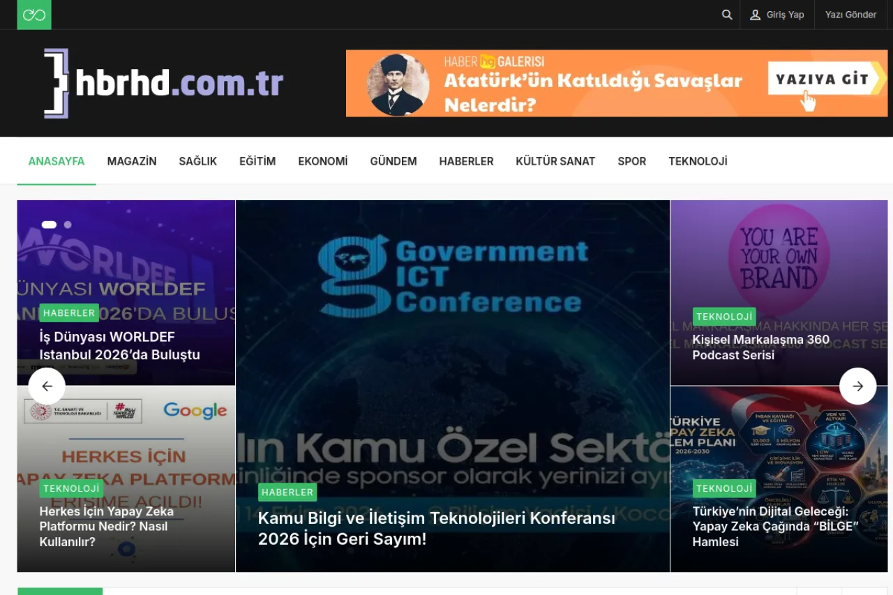hbrhd.com.tr web sitesi ekran görüntüsü - Haber - DA 54