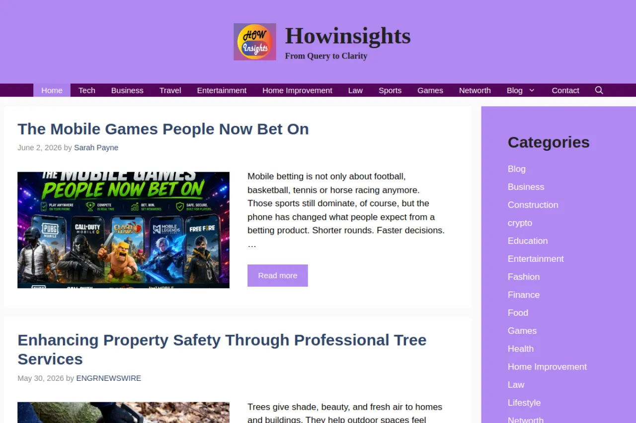 howinsights.com web sitesi ekran görüntüsü - Haber - DA 34