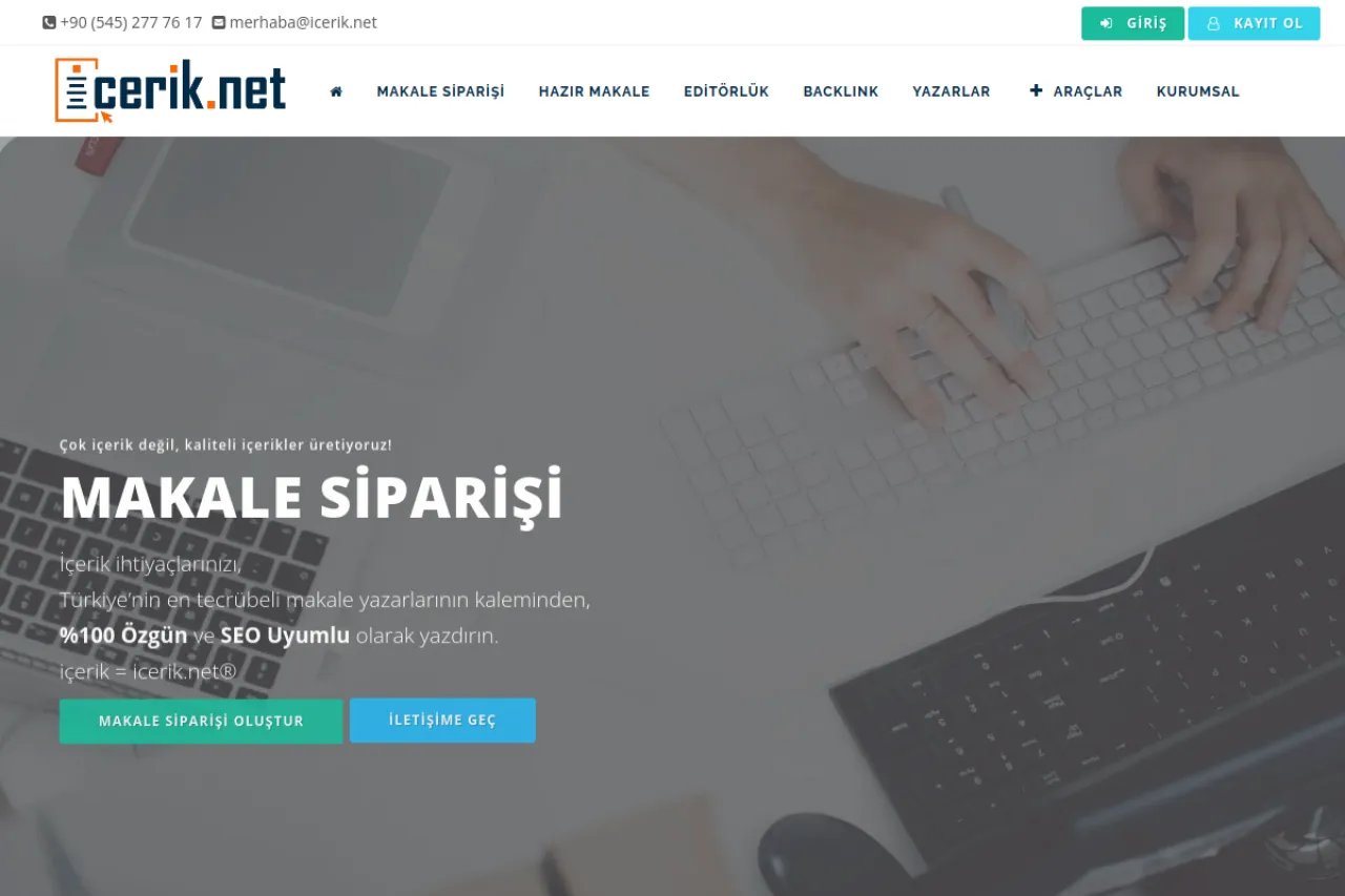 icerik.net web sitesi ekran görüntüsü - Haber - DA 55