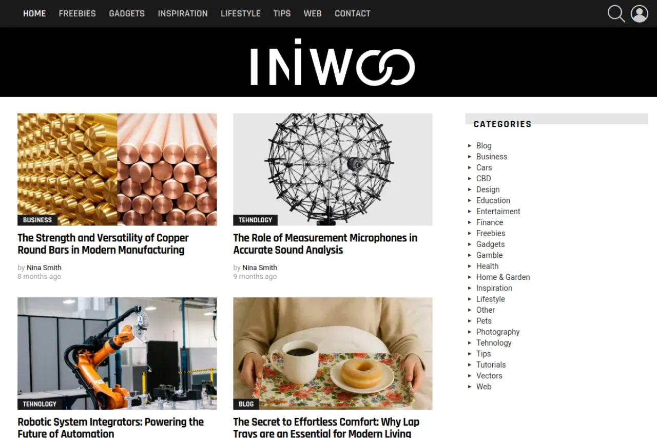 iniwoo.net web sitesi ekran görüntüsü - Haber - DA 58