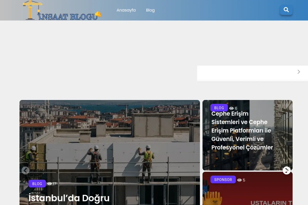 insaatblogu.com web sitesi ekran görüntüsü - Haber - DA 55