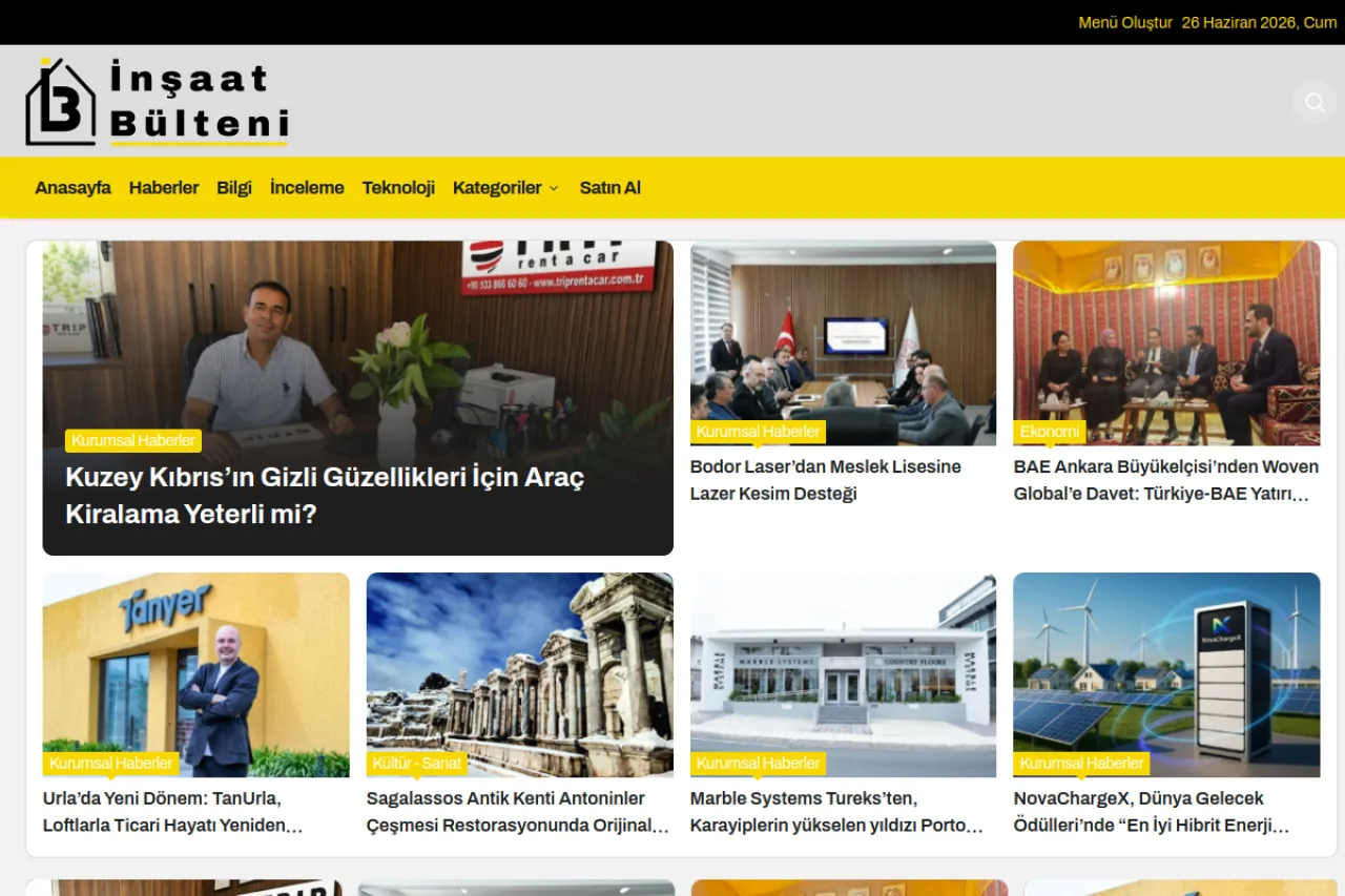 insaatbulteni.com web sitesi ekran görüntüsü - DA 2