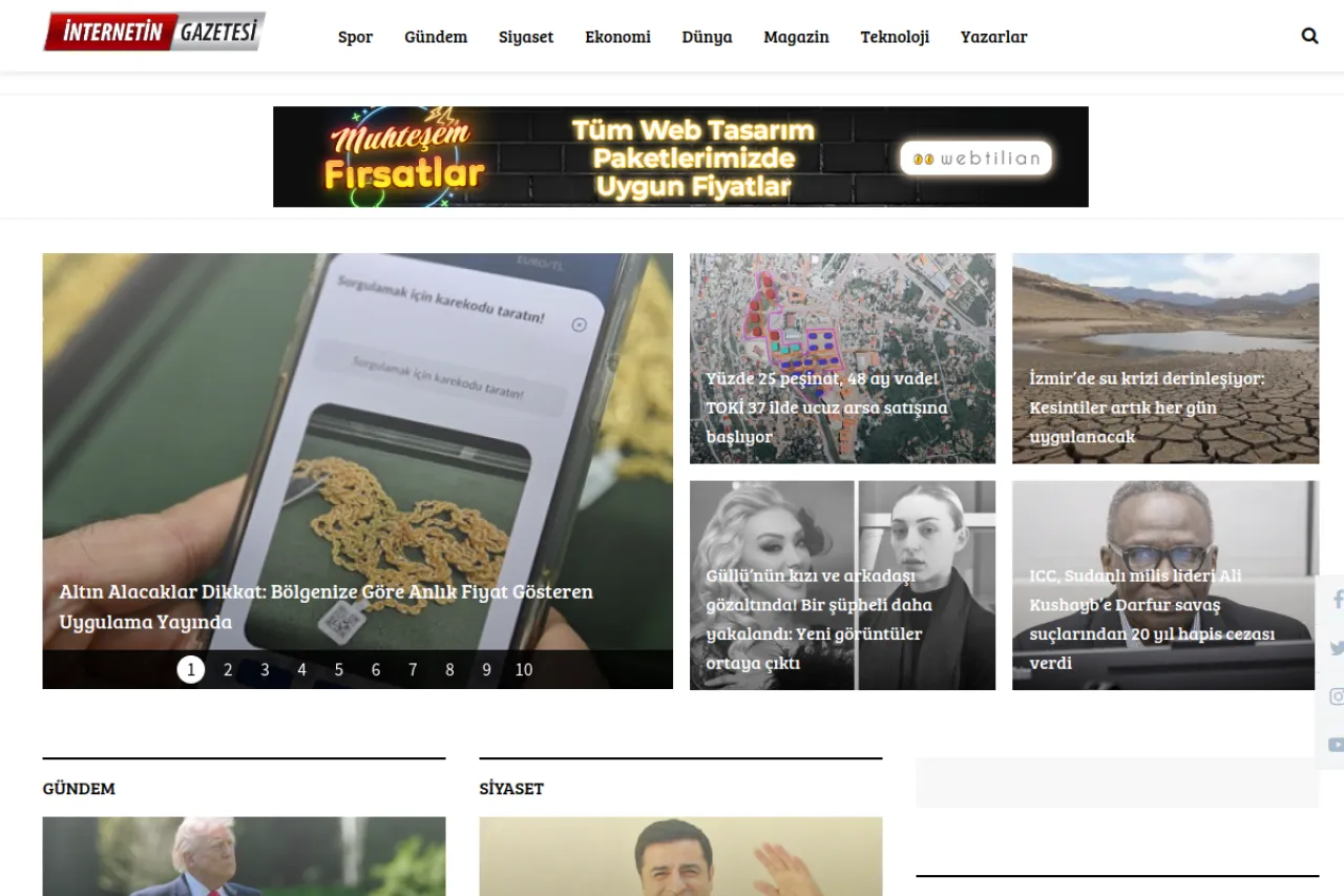 internetingazetesi.com web sitesi ekran görüntüsü - Haber - DA 16
