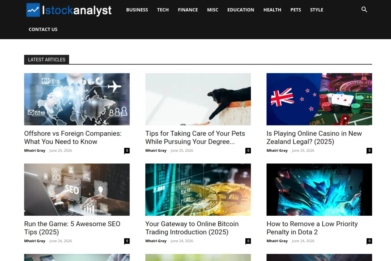 istockanalyst.com web sitesi ekran görüntüsü - Haber - DA 72