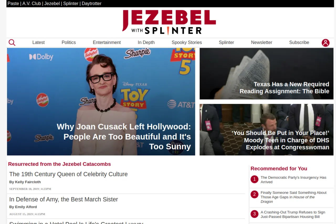 jezebel.com web sitesi ekran görüntüsü - Haber - DA 82