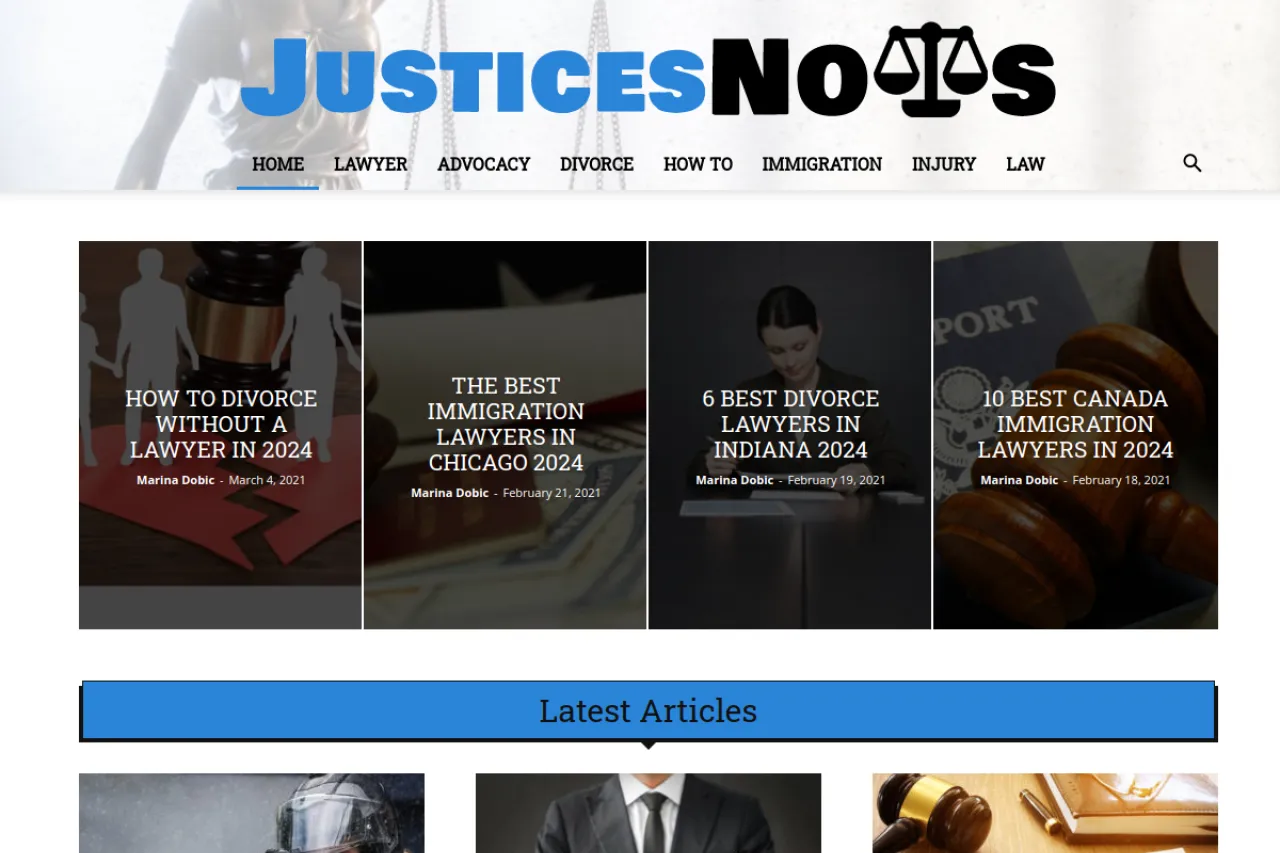justicesnows.com web sitesi ekran görüntüsü - Haber - DA 61