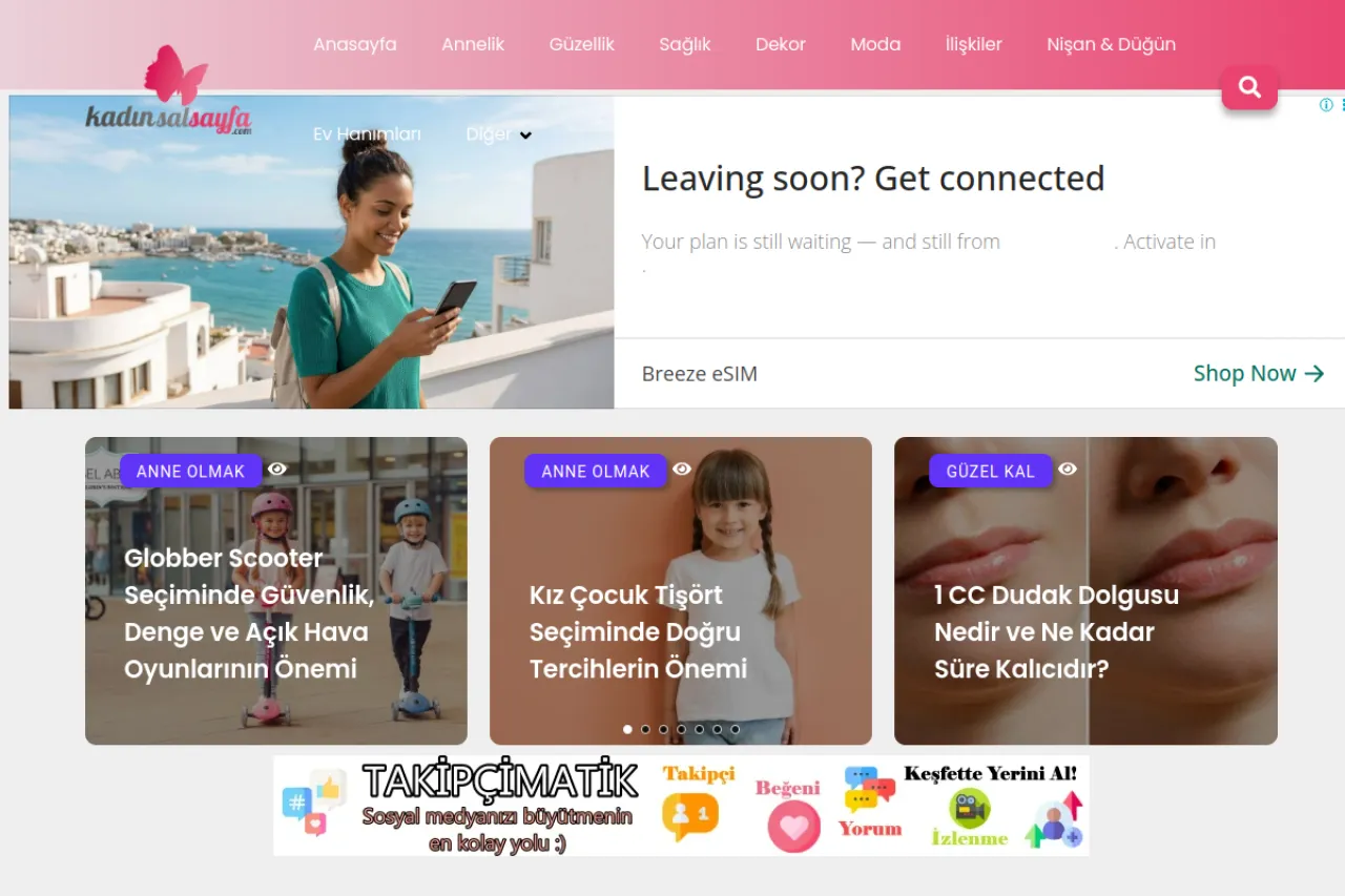 kadinsalsayfa.com web sitesi ekran görüntüsü - Yaşam - DA 59