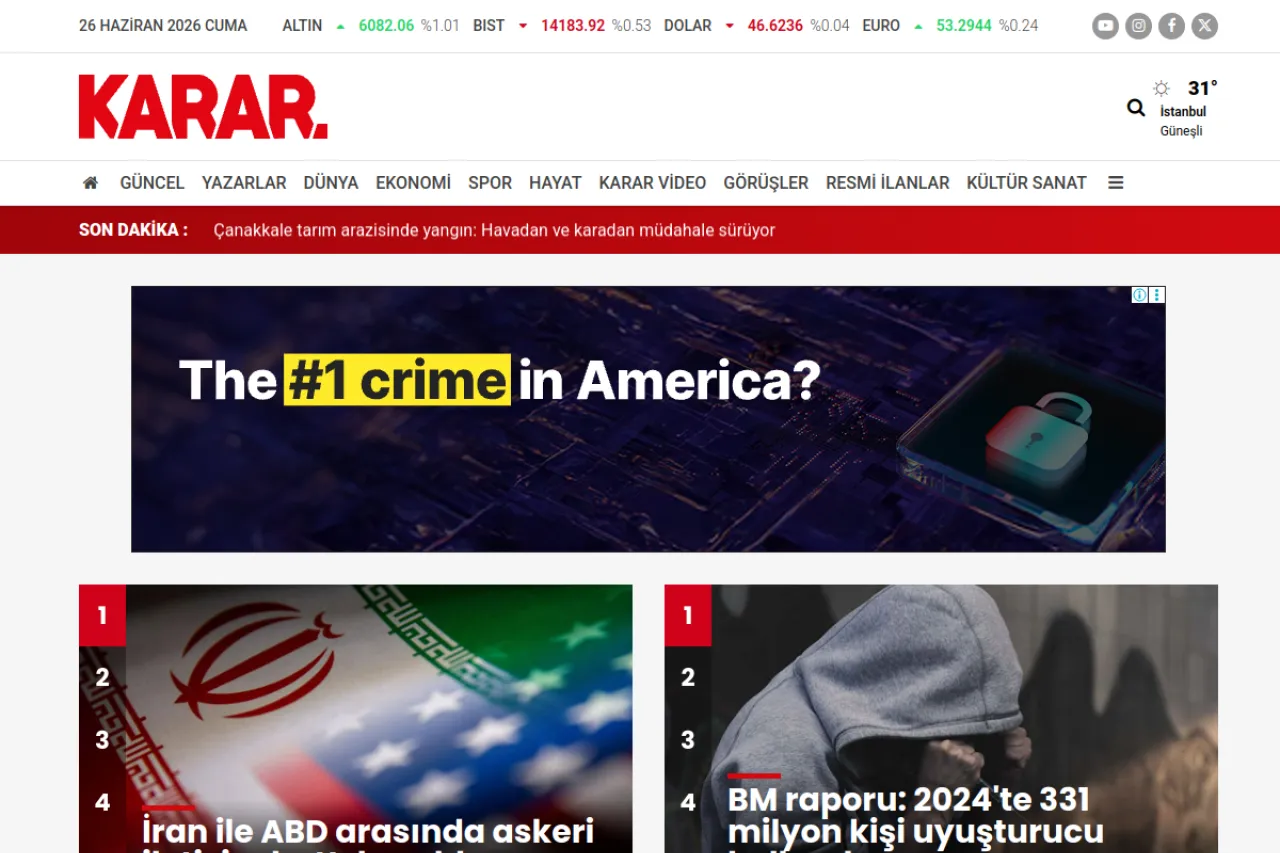 karar.com web sitesi ekran görüntüsü - Haber - DA 68