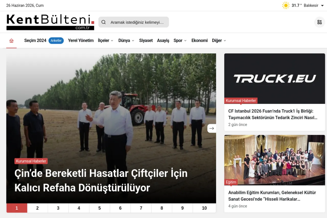 kentbulteni.com.tr web sitesi ekran görüntüsü - DA 1