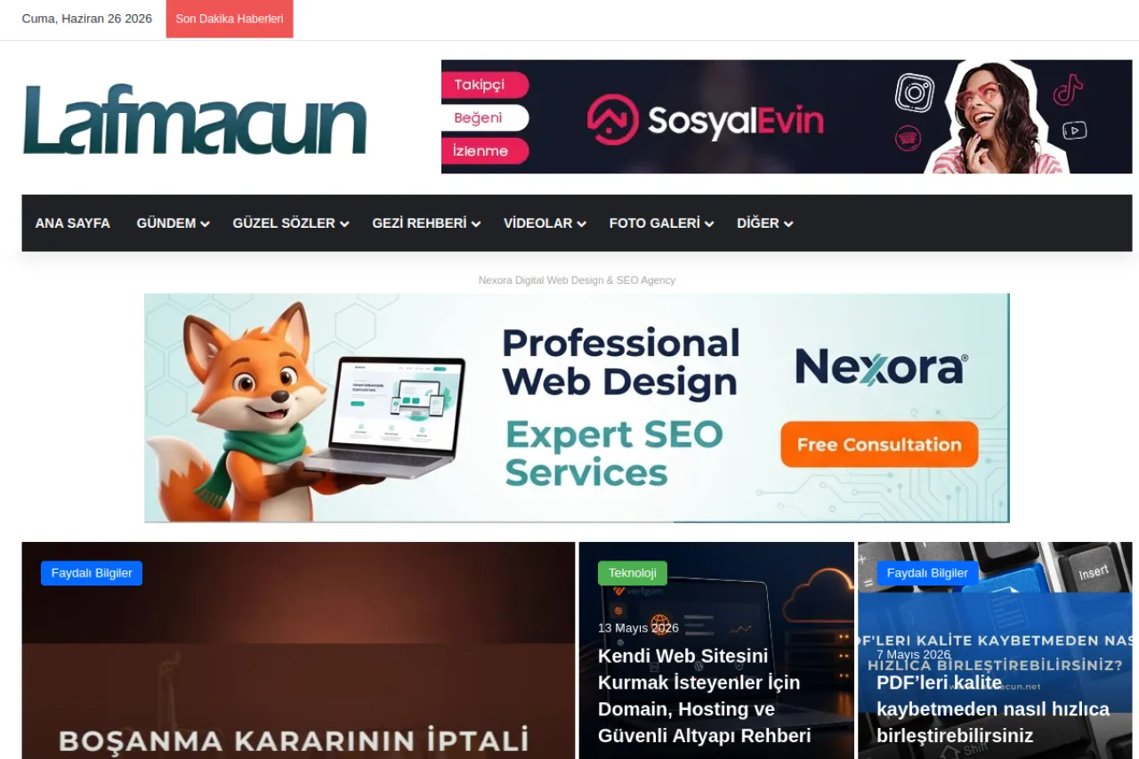 lafmacun.net web sitesi ekran görüntüsü - Spor - DA 55