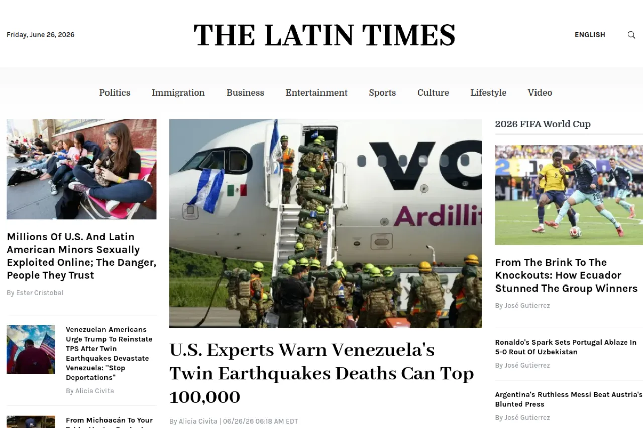 latintimes.com web sitesi ekran görüntüsü - Haber - DA 82