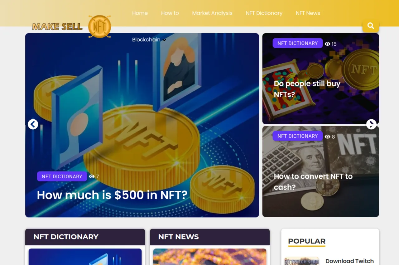 makesellnft.com web sitesi ekran görüntüsü - Haber - DA 54